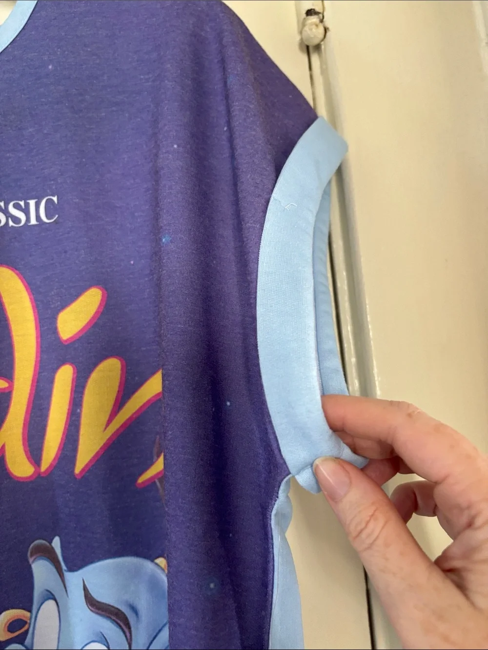 Disney Aladdin Purple and Light Blue Sleep Tee - Picture 4 of 6
